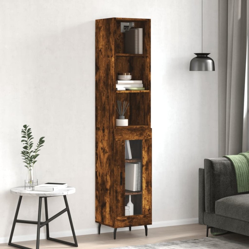 vidaXL Highboard Räuchereiche 34,5x34x180 cm Holzwerkstoff vidaXL Highboard Räuchereiche 34,5x34x180 cm Holzwerkstoff