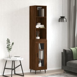 vidaXL Highboard Braun Eichen-Optik 34,5x34x180 cm Holzwerkstoff