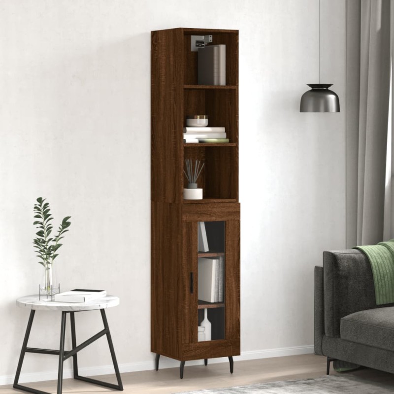 vidaXL Highboard Braun Eichen-Optik 34,5x34x180 cm Holzwerkstoff vidaXL Highboard Braun Eichen-Optik 34,5x34x180 cm Holzwerkstoff