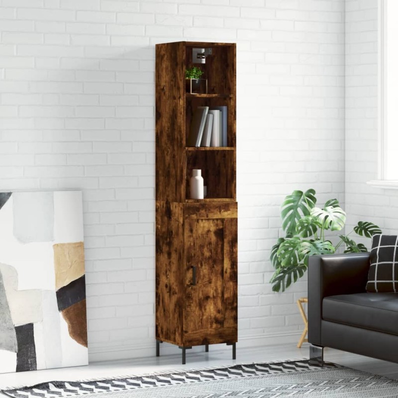 vidaXL Highboard Räuchereiche 34,5x34x180 cm Holzwerkstoff vidaXL Highboard Räuchereiche 34,5x34x180 cm Holzwerkstoff