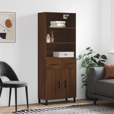 vidaXL Highboard Braun Eichen-Optik 69,5x34x180 cm Holzwerkstoff