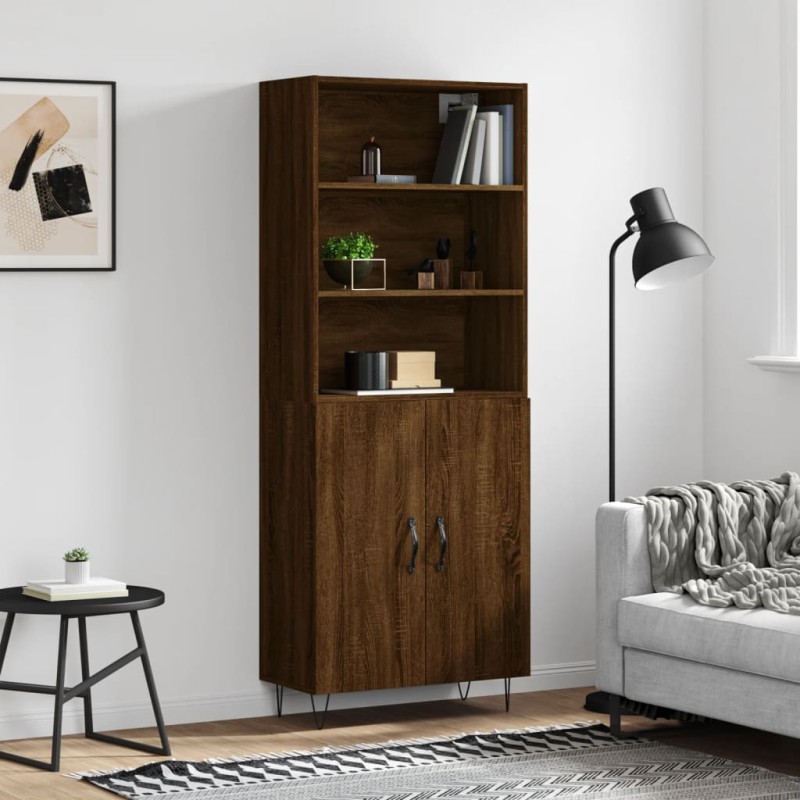 vidaXL Highboard Braun Eichen-Optik 69,5x34x180 cm Holzwerkstoff vidaXL Highboard Braun Eichen-Optik 69,5x34x180 cm Holzwerkstoff