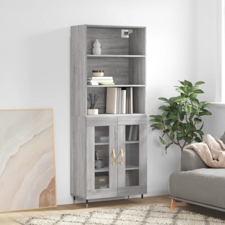 vidaXL Highboard Grau Sonoma 69,5x34x180 cm Holzwerkstoff