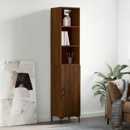 vidaXL Highboard Braun Eichen-Optik 34,5x34x180 cm Holzwerkstoff