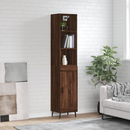 vidaXL Highboard Braun Eichen-Optik 34,5x34x180 cm Holzwerkstoff
