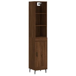vidaXL Highboard Braun Eichen-Optik 34,5x34x180 cm Holzwerkstoff