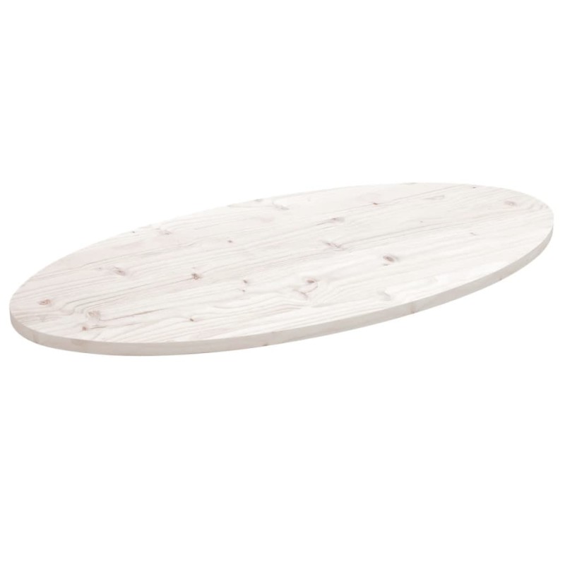 Tischplatte Weiß 110x55x2,5 cm Massivholz Kiefer Oval Tischplatte Weiß 110x55x2,5 cm Massivholz Kiefer Oval