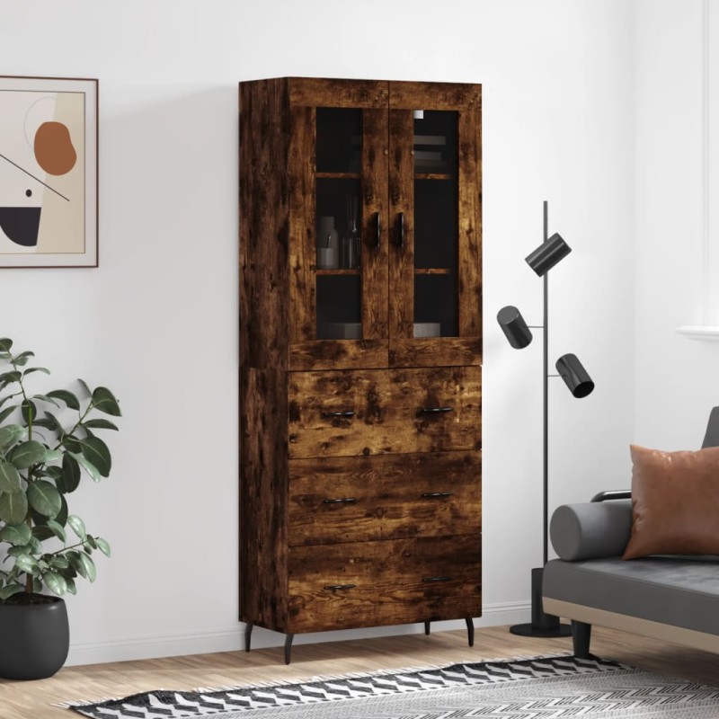 vidaXL Highboard Räuchereiche 69,5x34x180 cm Holzwerkstoff vidaXL Highboard Räuchereiche 69,5x34x180 cm Holzwerkstoff