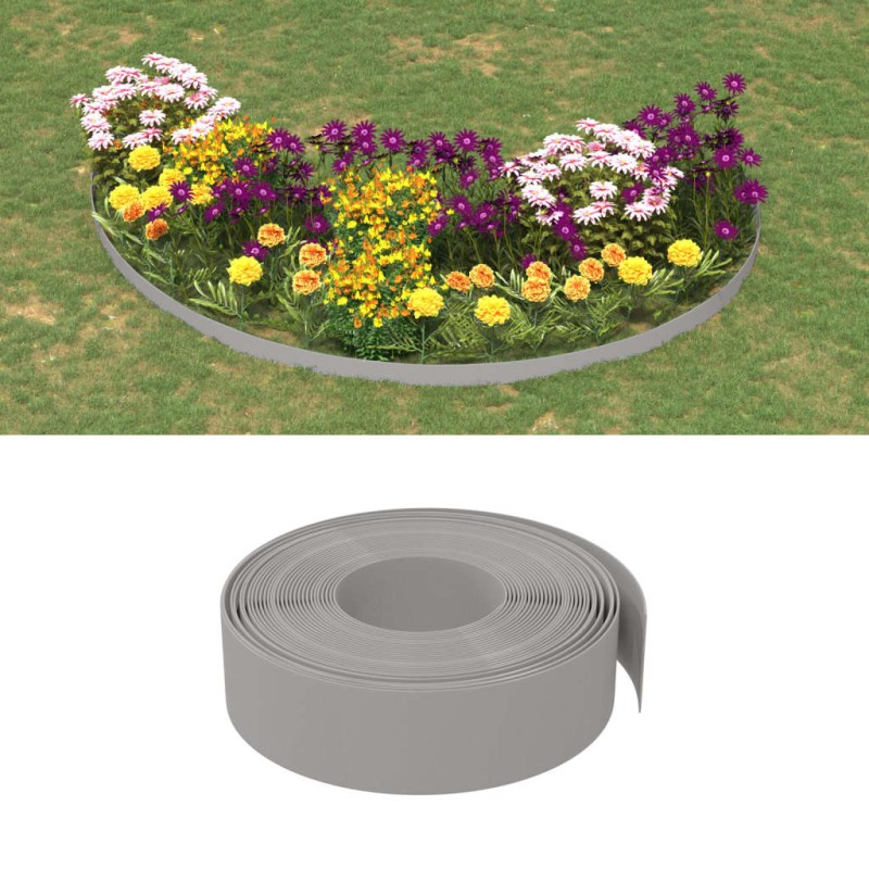 vidaXL Rasenkanten 3 Stk. Grau 10 m 15 cm Polyethylen vidaXL Rasenkanten 3 Stk. Grau 10 m 15 cm Polyethylen