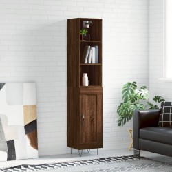 vidaXL Highboard Braun Eichen-Optik 34,5x34x180 cm Holzwerkstoff