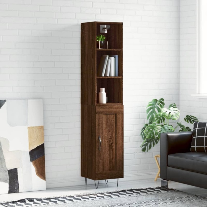 vidaXL Highboard Braun Eichen-Optik 34,5x34x180 cm Holzwerkstoff vidaXL Highboard Braun Eichen-Optik 34,5x34x180 cm Holzwerkstoff