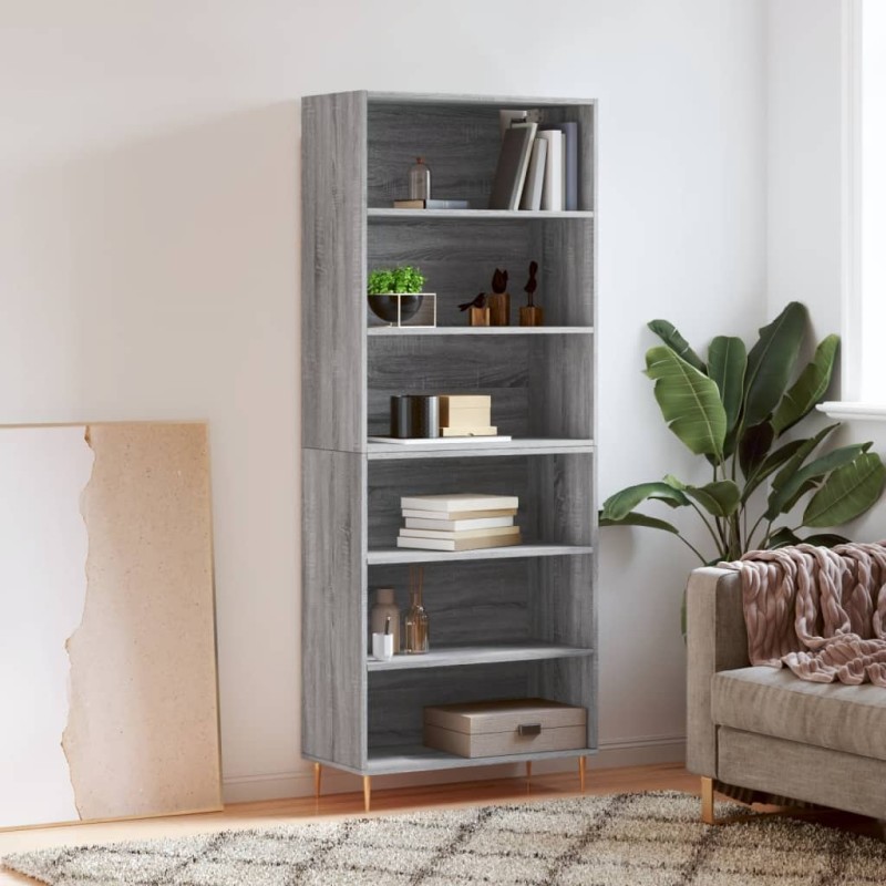 vidaXL Highboard Grau Sonoma 69,5x32,5x180 cm Holzwerkstoff vidaXL Highboard Grau Sonoma 69,5x32,5x180 cm Holzwerkstoff