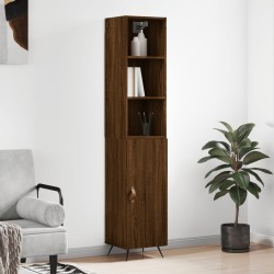 vidaXL Highboard Braun Eichen-Optik 34,5x34x180 cm Holzwerkstoff