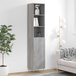 vidaXL Highboard Grau Sonoma 34,5x34x180 cm Holzwerkstoff