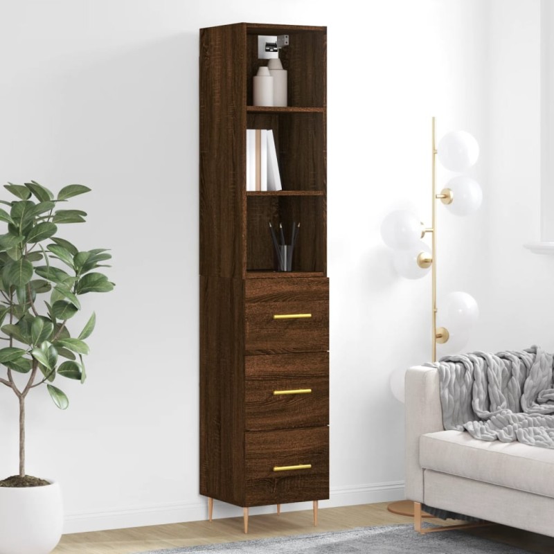 vidaXL Highboard Braun Eichen-Optik 34,5x34x180 cm Holzwerkstoff vidaXL Highboard Braun Eichen-Optik 34,5x34x180 cm Holzwerkstoff