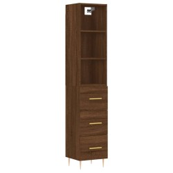 vidaXL Highboard Braun Eichen-Optik 34,5x34x180 cm Holzwerkstoff