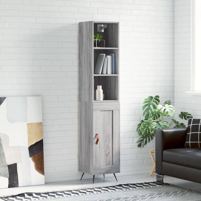 vidaXL Highboard Grau Sonoma 34,5x34x180 cm Holzwerkstoff vidaXL Highboard Grau Sonoma 34,5x34x180 cm Holzwerkstoff