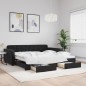 vidaXL Tagesbett Ausziehbar mit Schubladen Schwarz 100x200 cm Samt vidaXL Tagesbett Ausziehbar mit Schubladen Schwarz 100x200 cm Samt