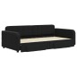 vidaXL Tagesbett Ausziehbar mit Schubladen Schwarz 100x200 cm Samt vidaXL Tagesbett Ausziehbar mit Schubladen Schwarz 100x200 cm Samt
