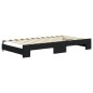 vidaXL Tagesbett Ausziehbar mit Schubladen Schwarz 100x200 cm Samt vidaXL Tagesbett Ausziehbar mit Schubladen Schwarz 100x200 cm Samt