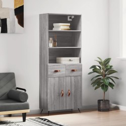 vidaXL Highboard Grau Sonoma 69,5x34x180 cm Holzwerkstoff