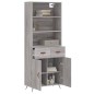 vidaXL Highboard Grau Sonoma 69,5x34x180 cm Holzwerkstoff vidaXL Highboard Grau Sonoma 69,5x34x180 cm Holzwerkstoff
