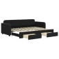 vidaXL Tagesbett Ausziehbar mit Schubladen Schwarz 80x200 cm Samt vidaXL Tagesbett Ausziehbar mit Schubladen Schwarz 80x200 cm Samt