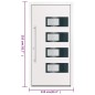 vidaXL Haustür Weiß 110x210 cm Aluminium und PVC vidaXL Haustür Weiß 110x210 cm Aluminium und PVC