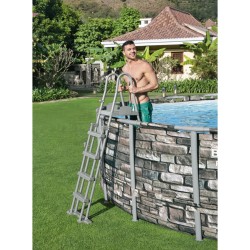 Bestway Pool-Sicherheitsleiter mit 4 Stufen Flowclear 132 cm