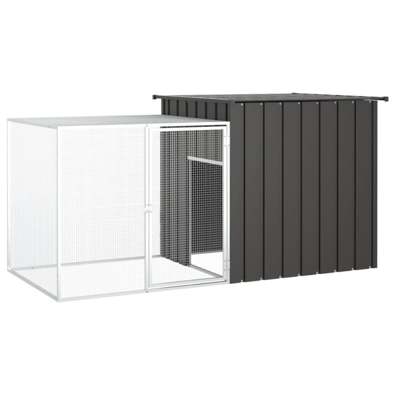 vidaXL Kaninchenkäfig Anthrazit 200x91x100 cm Verzinkter Stahl vidaXL Kaninchenkäfig Anthrazit 200x91x100 cm Verzinkter Stahl