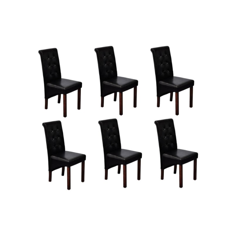 vidaXL Esszimmerstühle 6 Stk. Schwarz Kunstleder vidaXL Esszimmerstühle 6 Stk. Schwarz Kunstleder