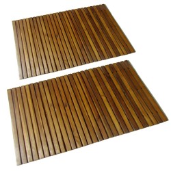 2 Stk. Akazienholz Badematte 80 x 50 cm 