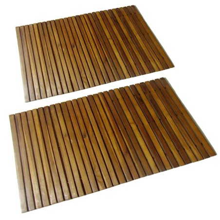 2 Stk. Akazienholz Badematte 80 x 50 cm 