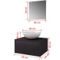 vidaXL 3-tlg. Badmöbel-Set mit Waschbecken Schwarz vidaXL 3-tlg. Badmöbel-Set mit Waschbecken Schwarz