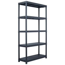 vidaXL Lagerregale 2 Stk. Schwarz 250 kg 80 x 40 x 180 cm Kunststoff