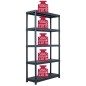 vidaXL Lagerregale 2 Stk. Schwarz 250 kg 80 x 40 x 180 cm Kunststoff vidaXL Lagerregale 2 Stk. Schwarz 250 kg 80 x 40 x 180 cm Kunststoff
