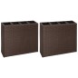 vidaXL Garten-Hochbeet mit 4 Töpfen 2 Stk. Poly Rattan Braun vidaXL Garten-Hochbeet mit 4 Töpfen 2 Stk. Poly Rattan Braun