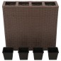 vidaXL Garten-Hochbeet mit 4 Töpfen 2 Stk. Poly Rattan Braun vidaXL Garten-Hochbeet mit 4 Töpfen 2 Stk. Poly Rattan Braun
