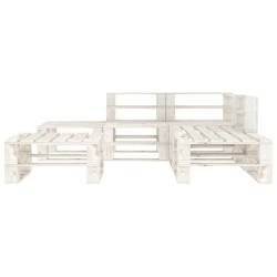 vidaXL 6-tlg. Garten-Lounge-Set aus Paletten Holz Weiß