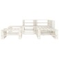 vidaXL 6-tlg. Garten-Lounge-Set aus Paletten Holz Weiß vidaXL 6-tlg. Garten-Lounge-Set aus Paletten Holz Weiß