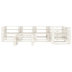 vidaXL 6-tlg. Garten-Lounge-Set aus Paletten Holz Weiß