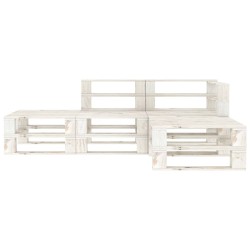 vidaXL 4-tlg. Garten-Lounge-Set aus Paletten Holz Weiß