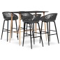 vidaXL 5-tlg. Bar-Set Schwarz und Grau vidaXL 5-tlg. Bar-Set Schwarz und Grau