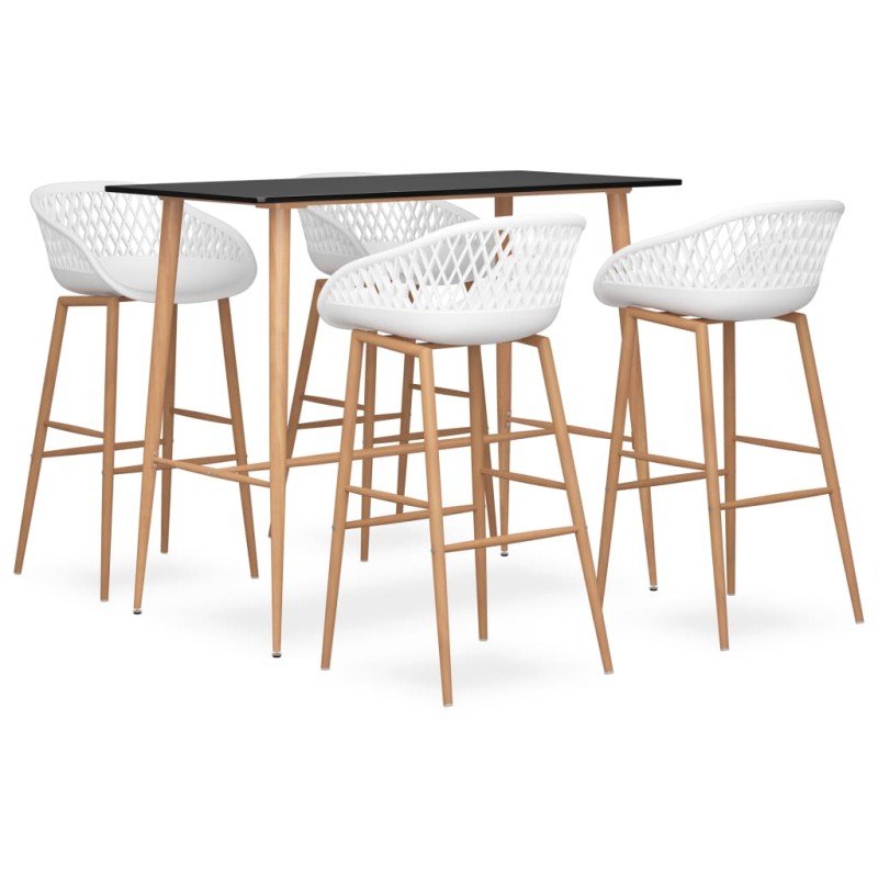 vidaXL 5-tlg. Bar-Set Schwarz und Weiß vidaXL 5-tlg. Bar-Set Schwarz und Weiß