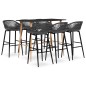 vidaXL 7-tlg. Bar-Set Schwarz und Grau vidaXL 7-tlg. Bar-Set Schwarz und Grau