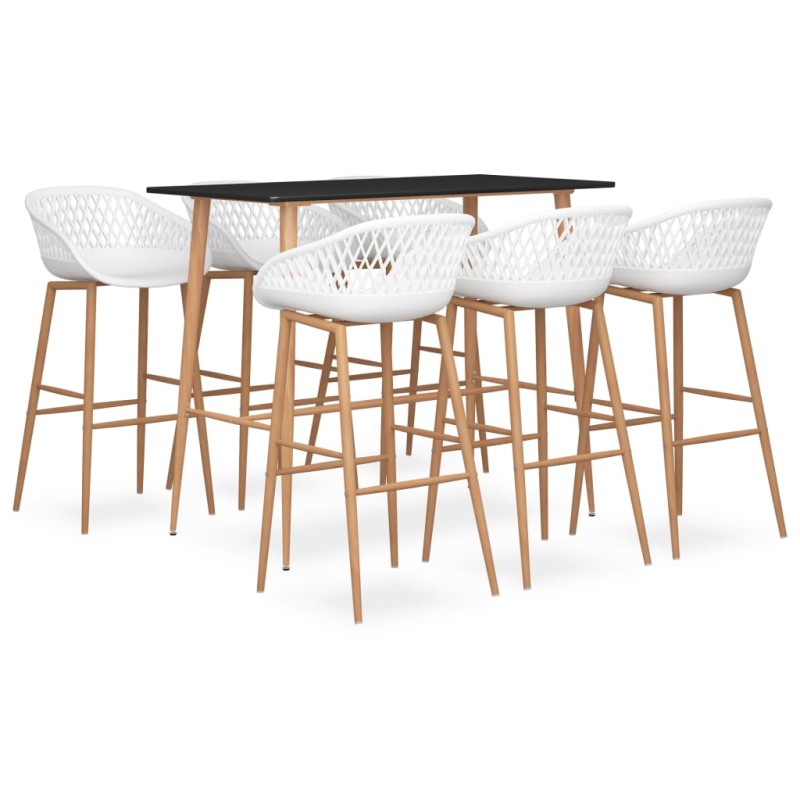 vidaXL 7-tlg. Bar-Set Schwarz und Weiß vidaXL 7-tlg. Bar-Set Schwarz und Weiß