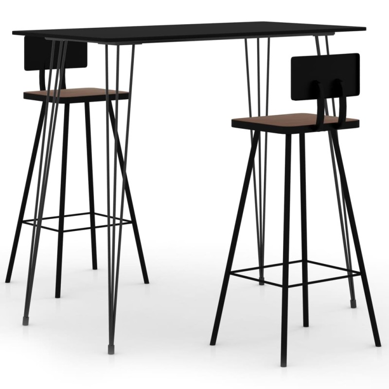 vidaXL 3-tlg. Bar-Set Schwarz vidaXL 3-tlg. Bar-Set Schwarz
