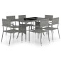 vidaXL 7-tlg. Garten-Essgruppe Poly Rattan Anthrazit und Grau vidaXL 7-tlg. Garten-Essgruppe Poly Rattan Anthrazit und Grau