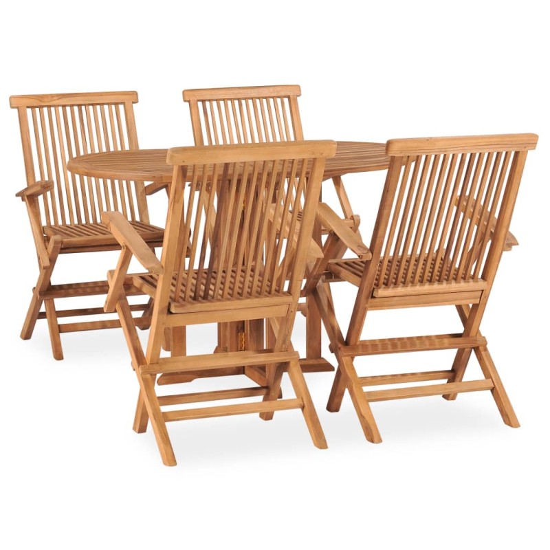 vidaXL 5-tlg. Garten-Essgruppe Klappbar Massivholz Teak vidaXL 5-tlg. Garten-Essgruppe Klappbar Massivholz Teak