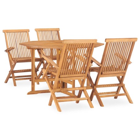 vidaXL 5-tlg. Garten-Essgruppe Klappbar Massivholz Teak